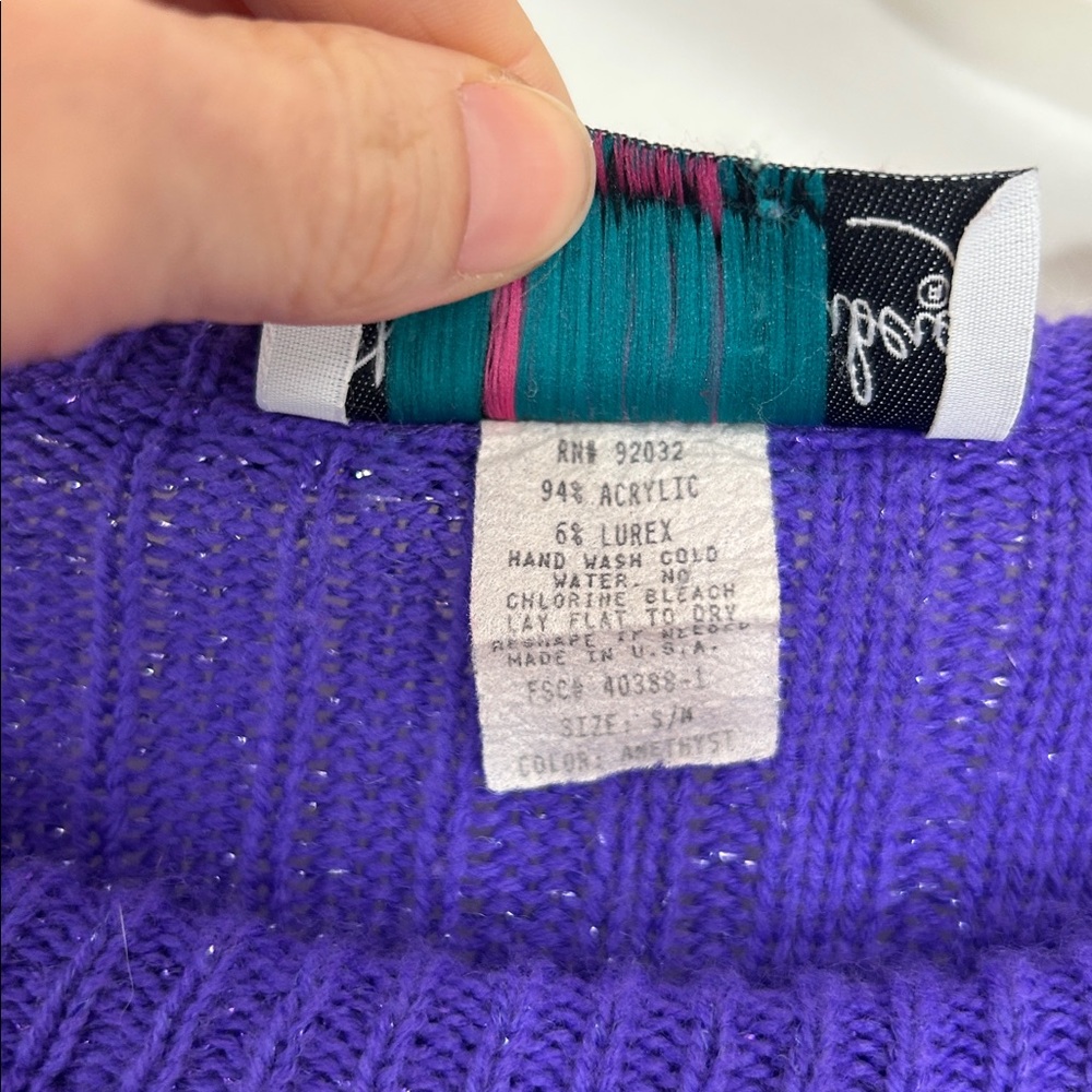 Diane Von Furstenberg Vintage Color Authority Purple
Sparkle Sweater small/med - Picture 4 of 7